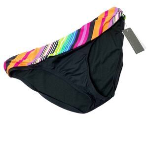 Kenneth Cole Reaction Multicolor Black Swimming Bikini Women Bottom Large